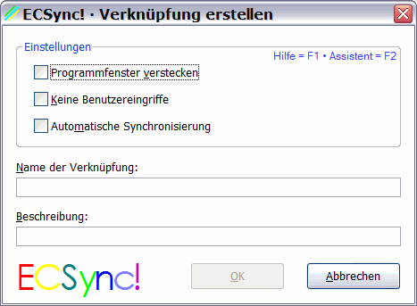 ECSync! · Verknüpfung erstellen