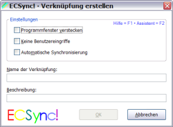 ECSync! · Verknüpfung erstellen