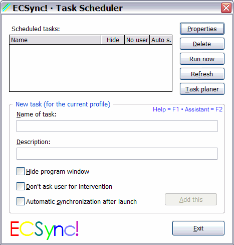 ECSync! · Task Scheduler